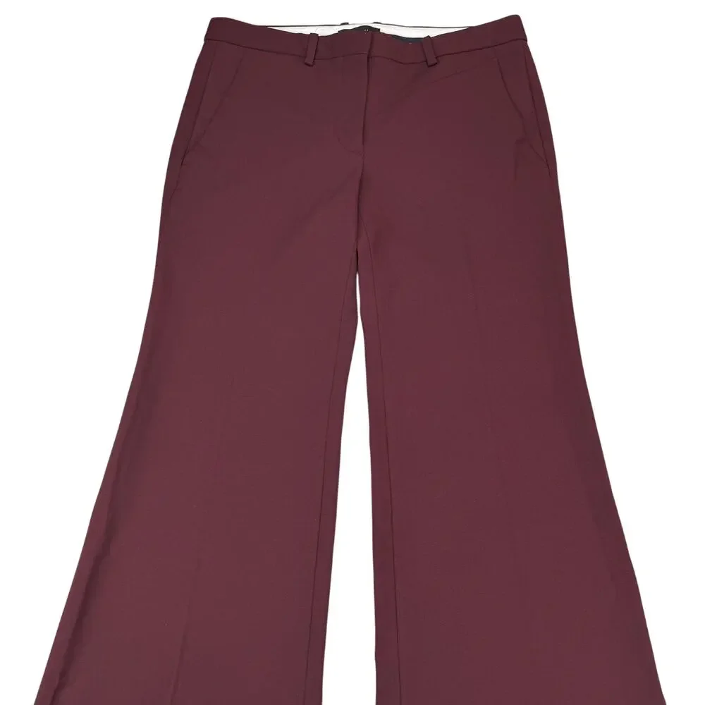 NWT THEORY Demitria 2 New Stretch Wool Flare Leg Pants Size 00 Dark Current - Picture 5 of 7